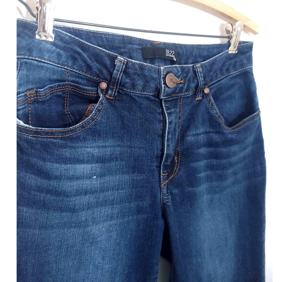 1822 Size 6 Medium Wash Mid Rise Skinny Jeans - Picture 2 of 6
